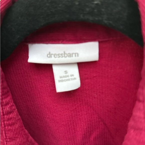 DressBarn Velvet Corduroy Button-down Shirt, Long Sleeves, Rich Berry Red, Small - Picture 5 of 7